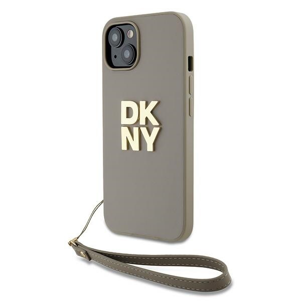 DKNY håndleddsstropp Stock Logo etui for iPhone 15 Plus - beige