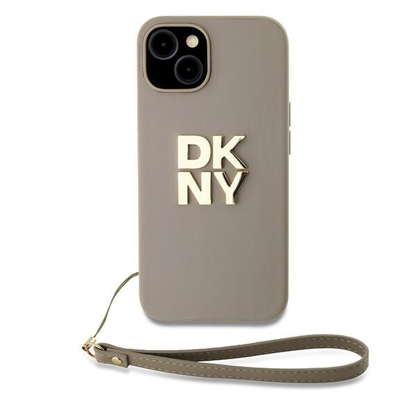 DKNY håndleddsstropp Stock Logo etui for iPhone 15 Plus - beige