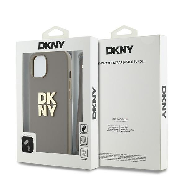 DKNY håndleddsstropp Stock Logo etui for iPhone 15 Plus - beige