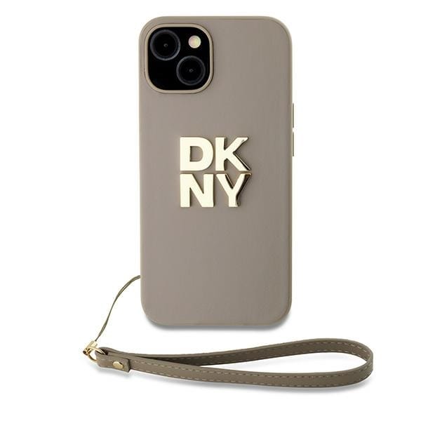 DKNY håndleddsstropp Stock Logo etui for iPhone 15 / 14 / 13 - beige