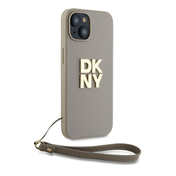 DKNY håndleddsstropp Stock Logo etui for iPhone 15 / 14 / 13 - beige