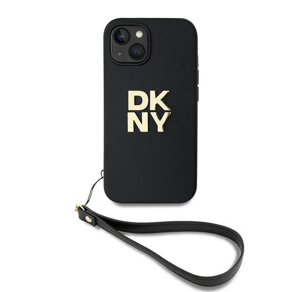 DKNY håndleddsstropp Stock Logo etui for iPhone 15 / 14 / 13 - svart