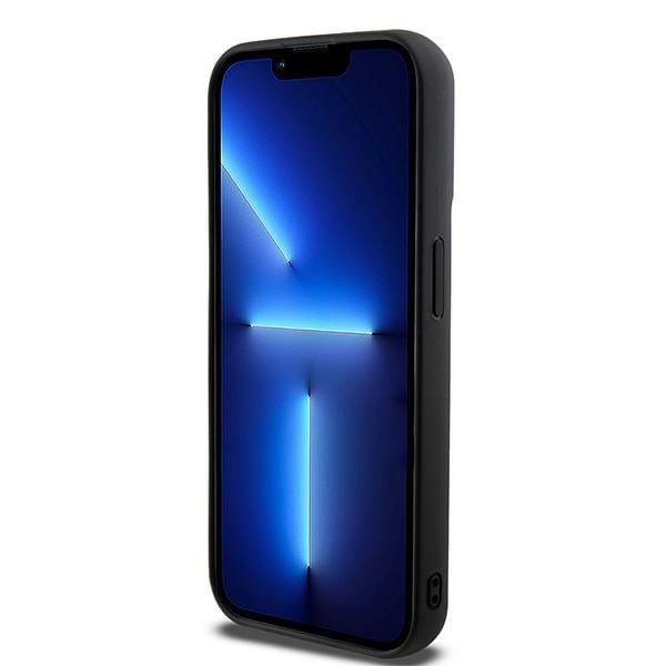 DKNY 3D gummideksel med gjentatt mønster for iPhone 15 Pro Max - svart