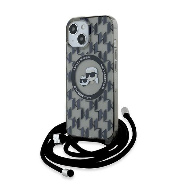 Karl Lagerfeld IML Crossbody Monogram Karl & Choupette MagSafe Case for iPhone 15/14/13 - Svart