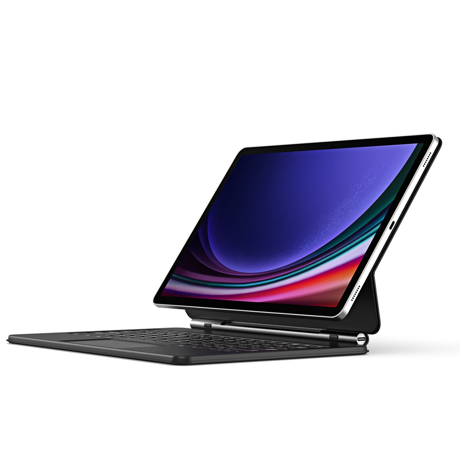 Dux Ducis MK Series Etui med Bluetooth-tastatur for Samsung Galaxy Tab S9+/S8+/S7+ - Svart