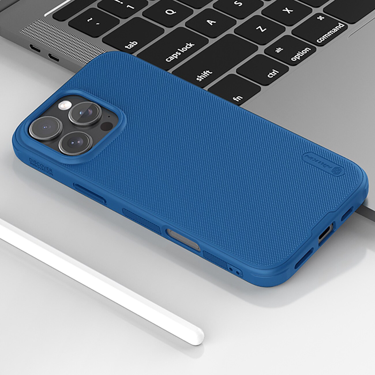Nillkin Super Frosted Shield Pro-etui for iPhone 16 Pro - blå