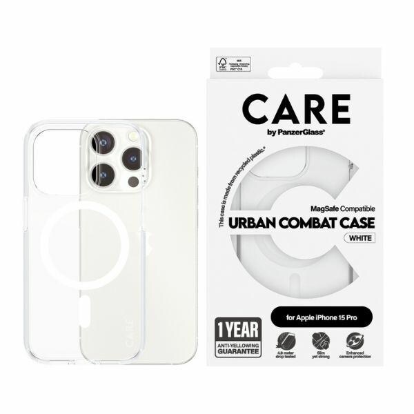 CARE by PanzerGlass Urban Combat Case MagSafe for iPhone 15 Pro - Hvit