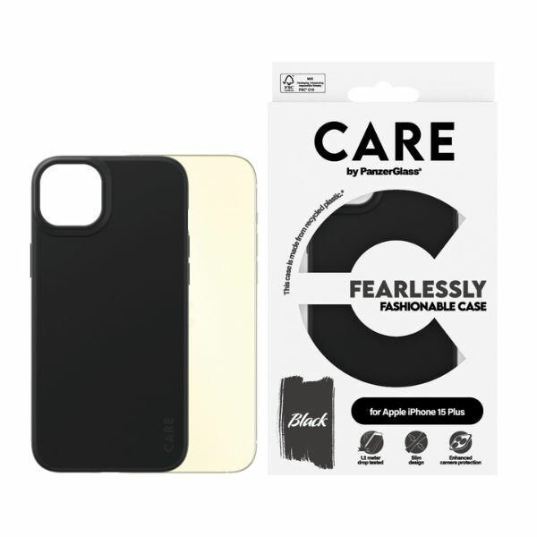 CARE by PanzerGlass Fryktløst fasjonabelt etui for iPhone 15 Plus - Svart