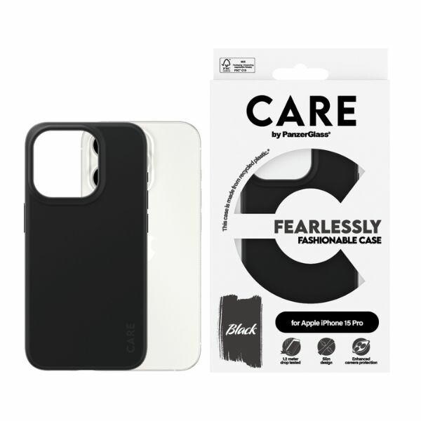 CARE by PanzerGlass Fearlessly Fashionable Case for iPhone 15 Pro - Svart