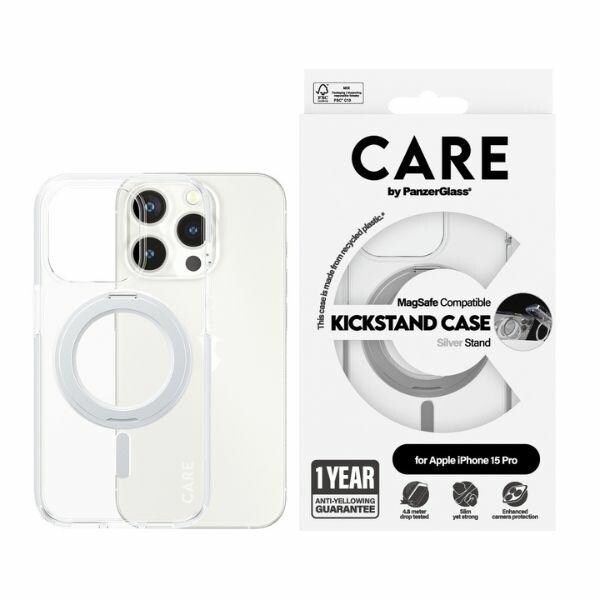 CARE by PanzerGlass Kickstand-etui MagSafe for iPhone 15 Pro - sølv