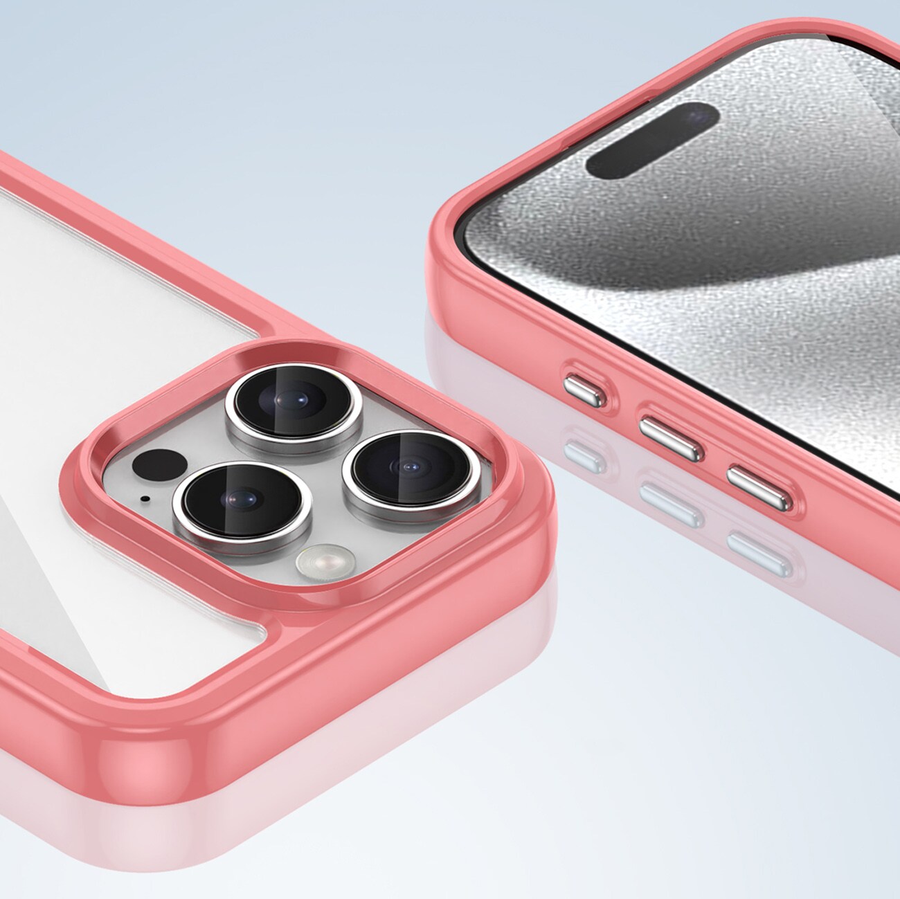 Outer Space-etui med gelramme for iPhone 16 Pro Max - rød
