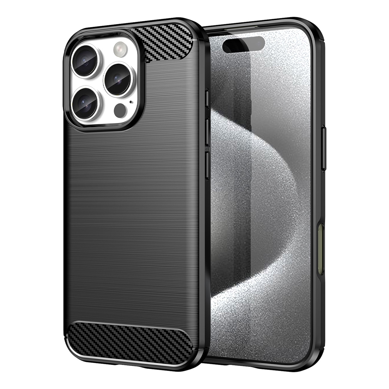 Karbonveske for iPhone 16 Pro - svart