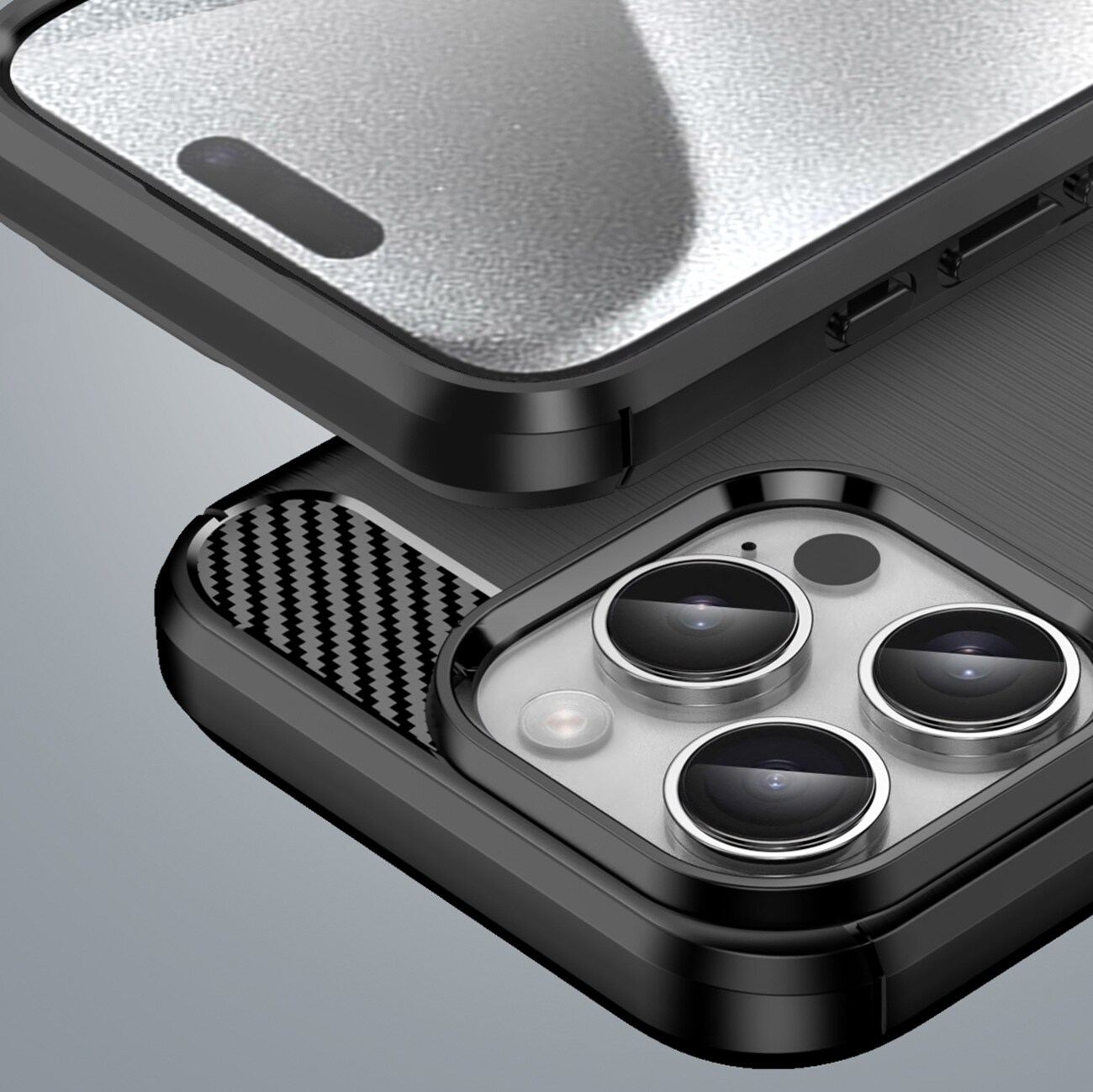 Karbonveske for iPhone 16 Pro - svart