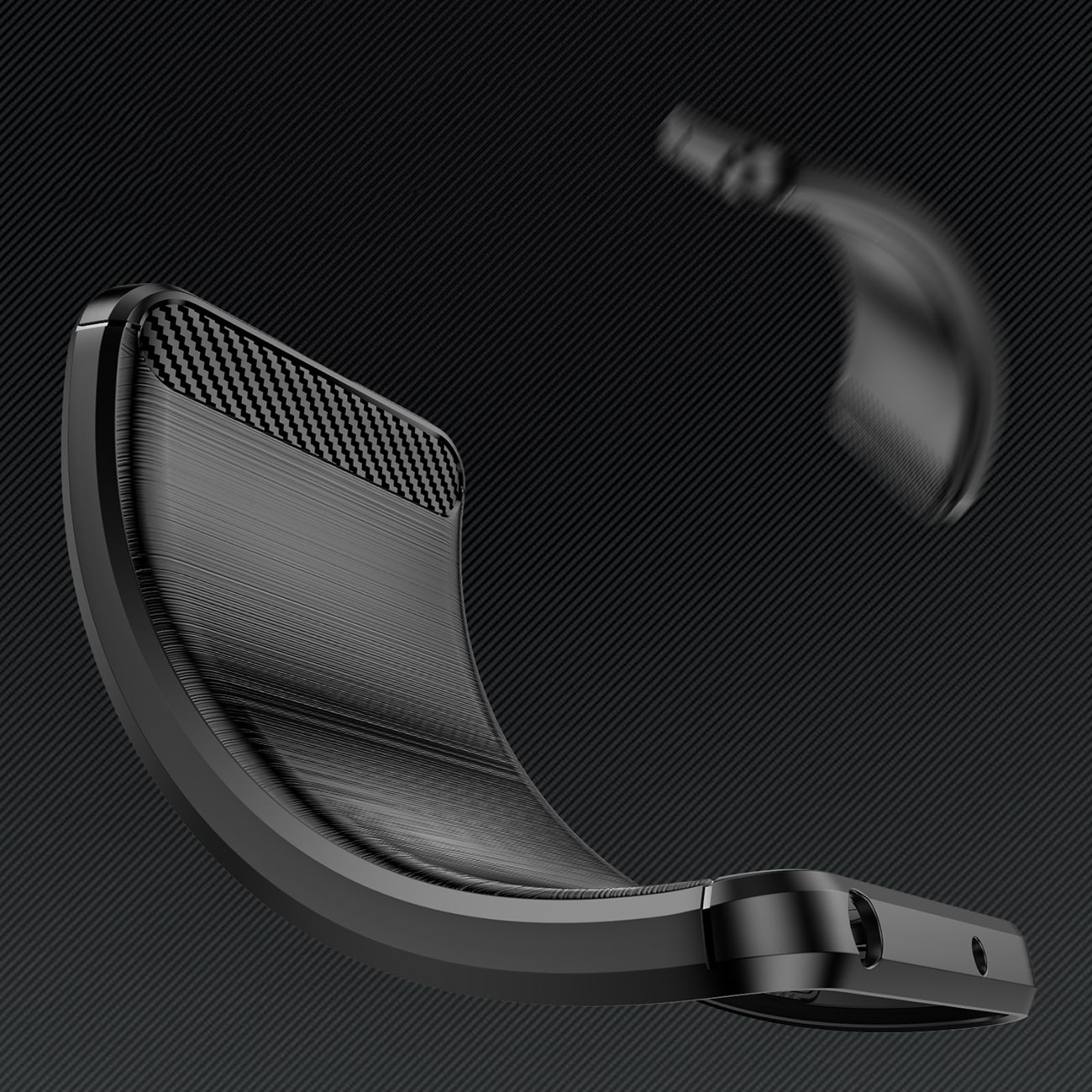 Carbon-etui for iPhone 16 Pro Max silikonetui - svart