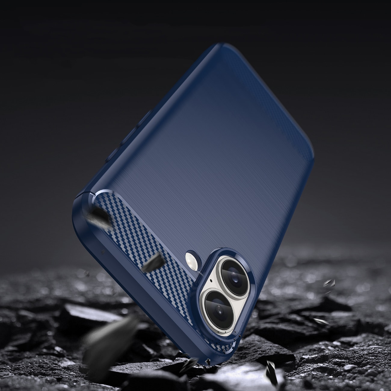 Karbonveske for iPhone 16 Plus - Blå