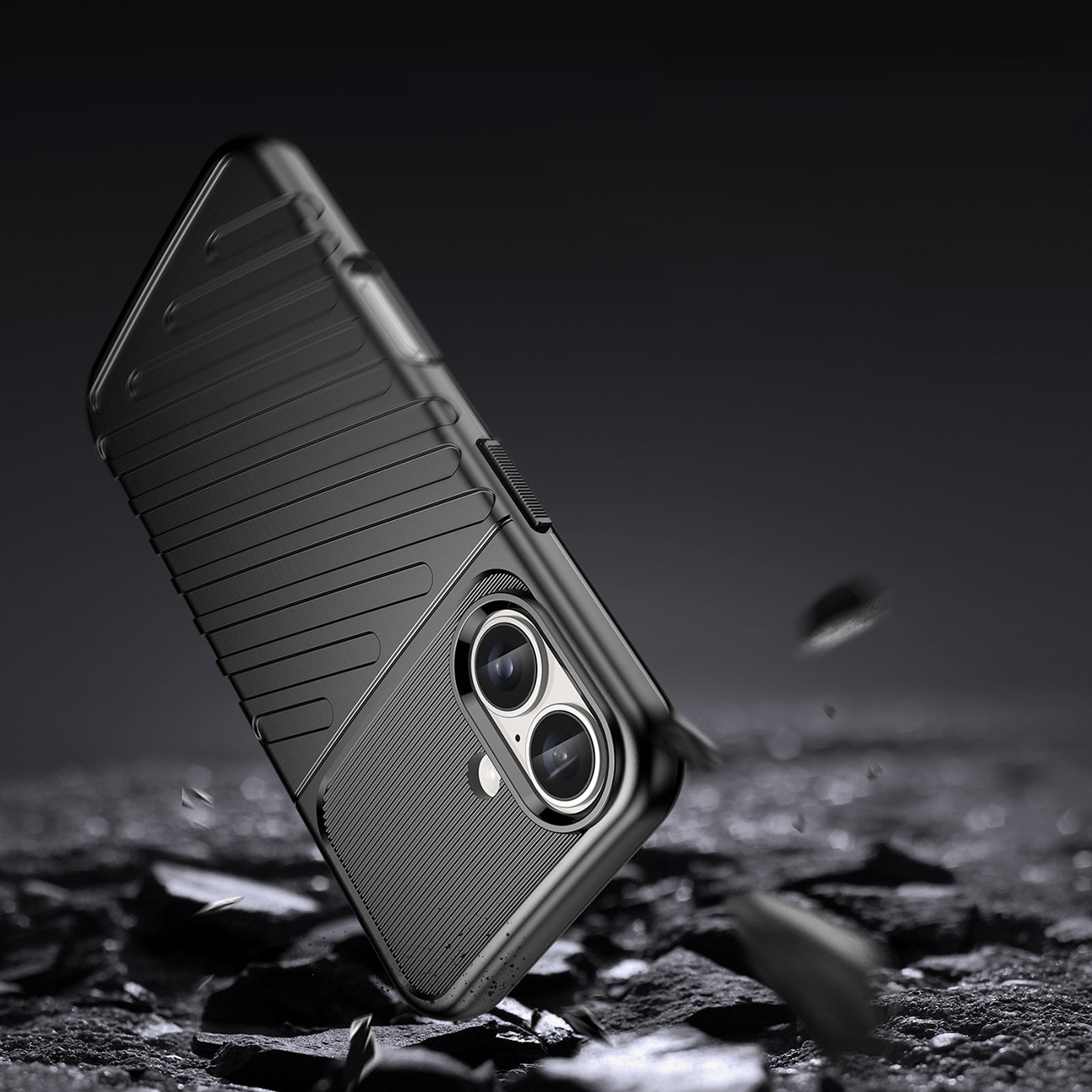 Thunder Case for iPhone 16 Plus silikonveske - svart