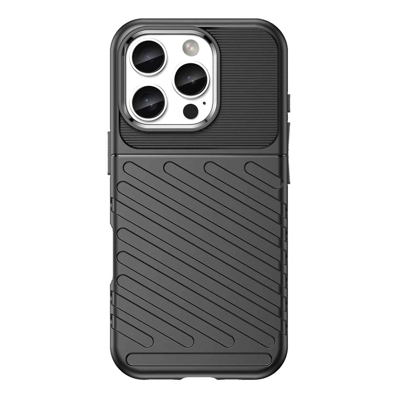 Thunder Case for iPhone 16 Pro silikonetui - svart