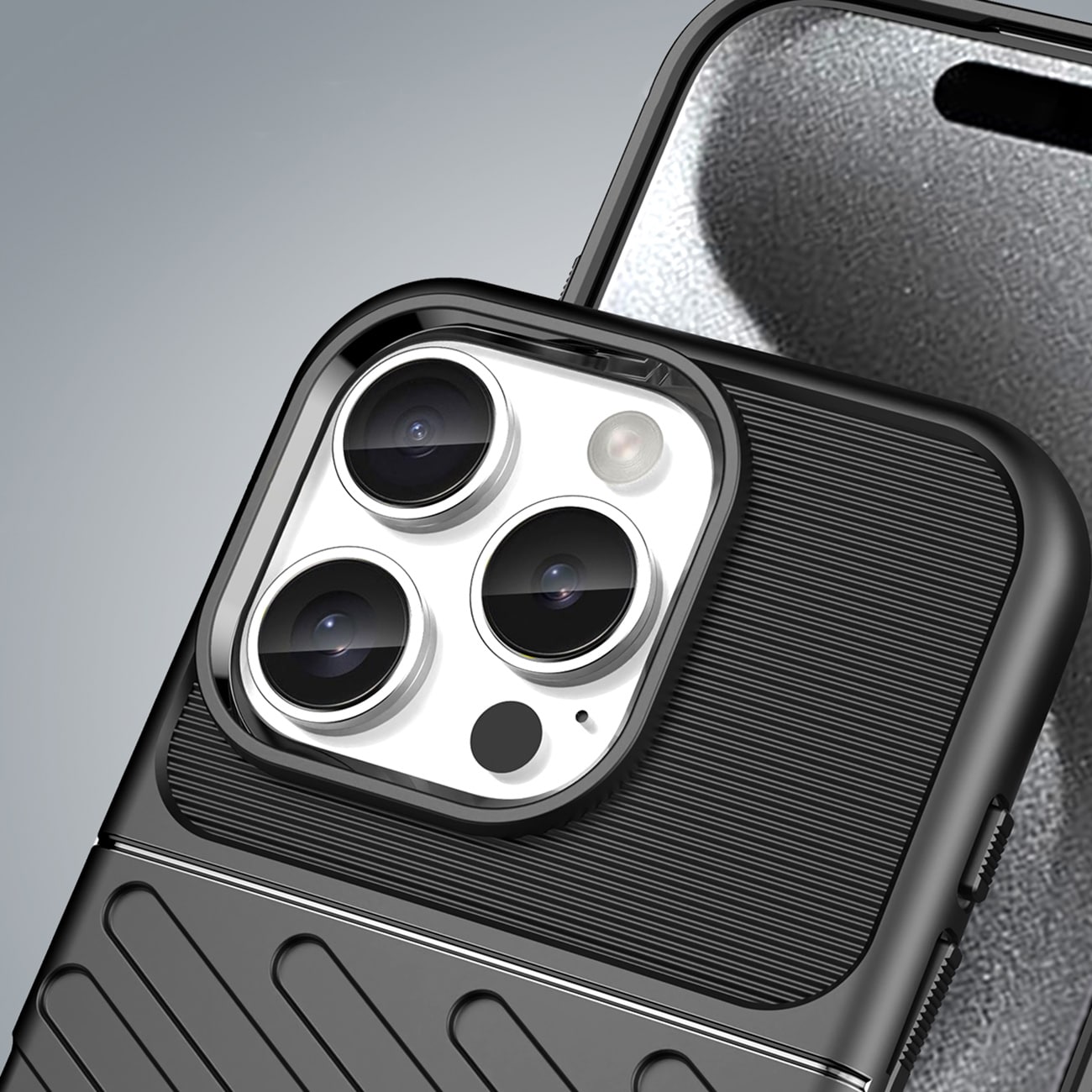 Thunder Case for iPhone 16 Pro silikonetui - svart