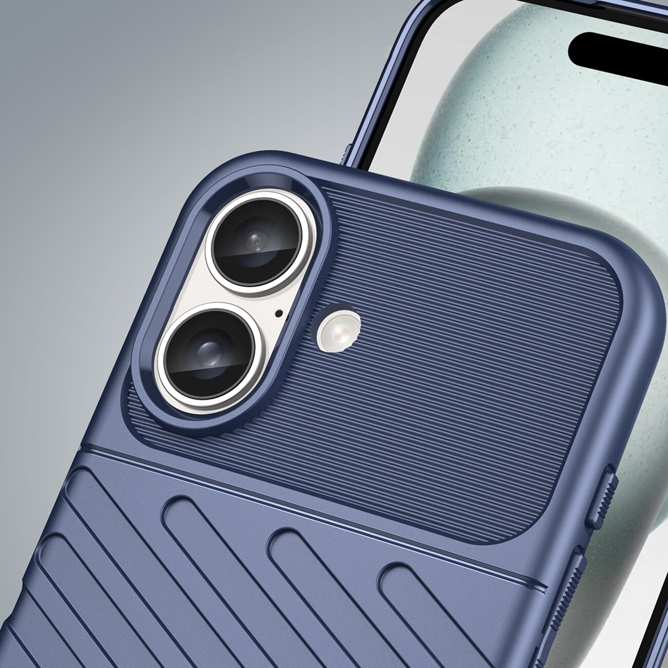 Thunder Case for iPhone 16 Silikonveske - blå