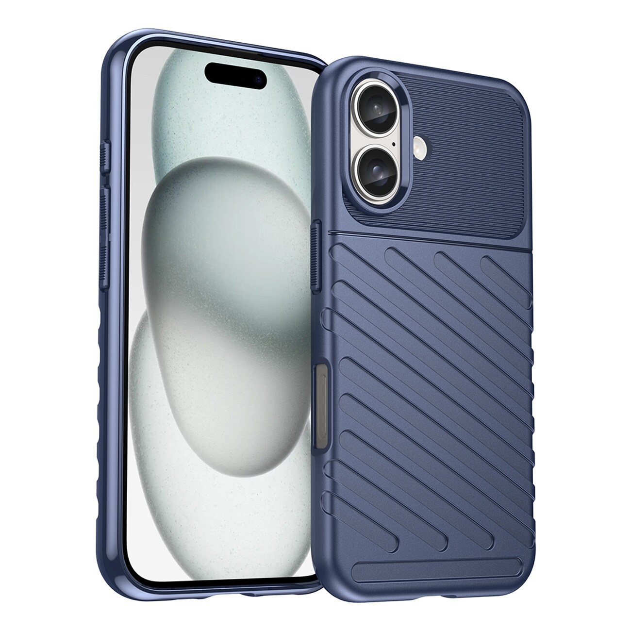 Thunder Case for iPhone 16 Plus silikonveske - blå