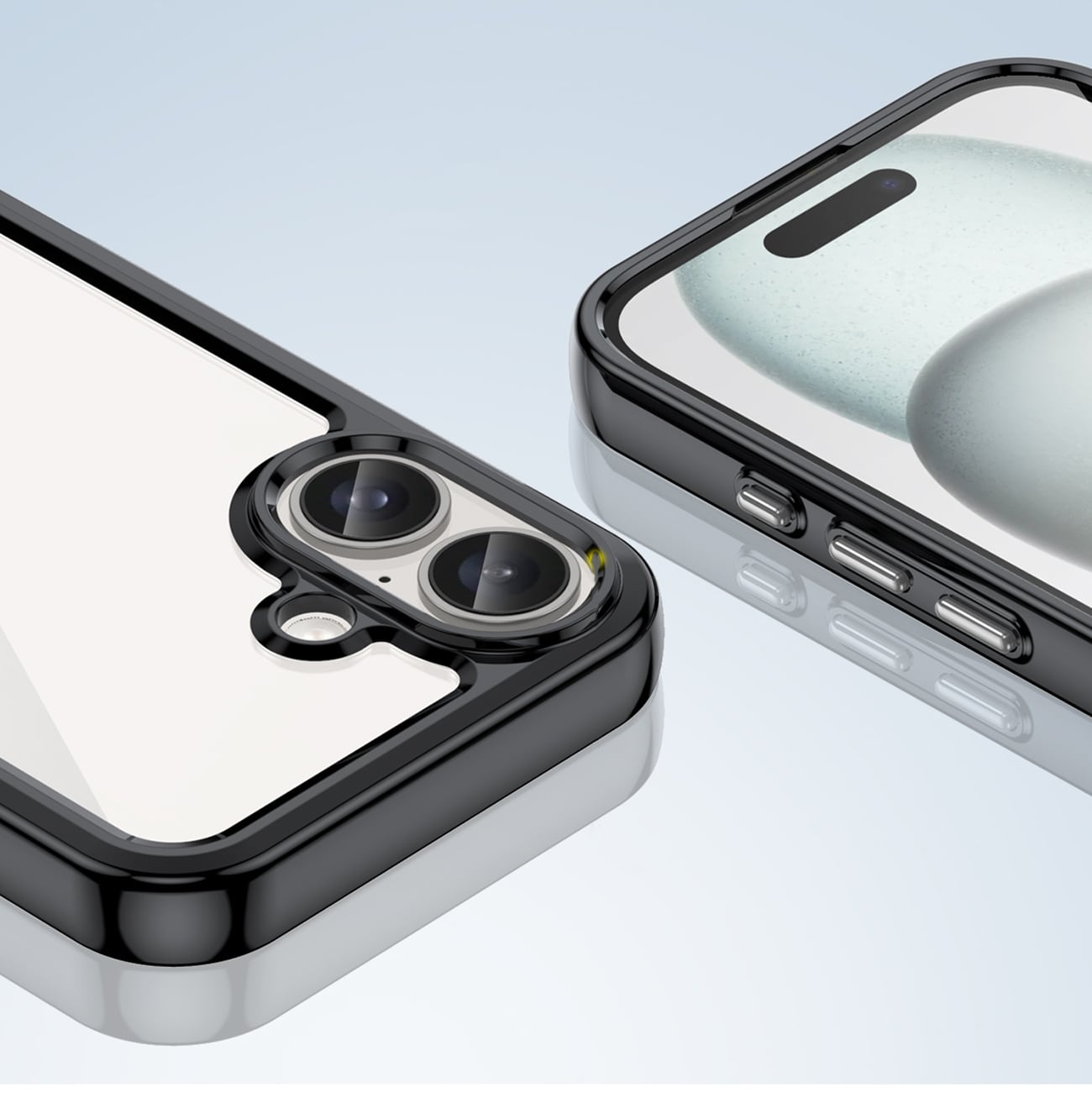 Outer Space-etui med gelramme for iPhone 16 - svart