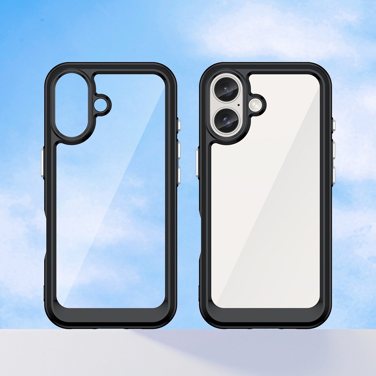 Outer Space-etui med gelramme for iPhone 16 Plus - Svart