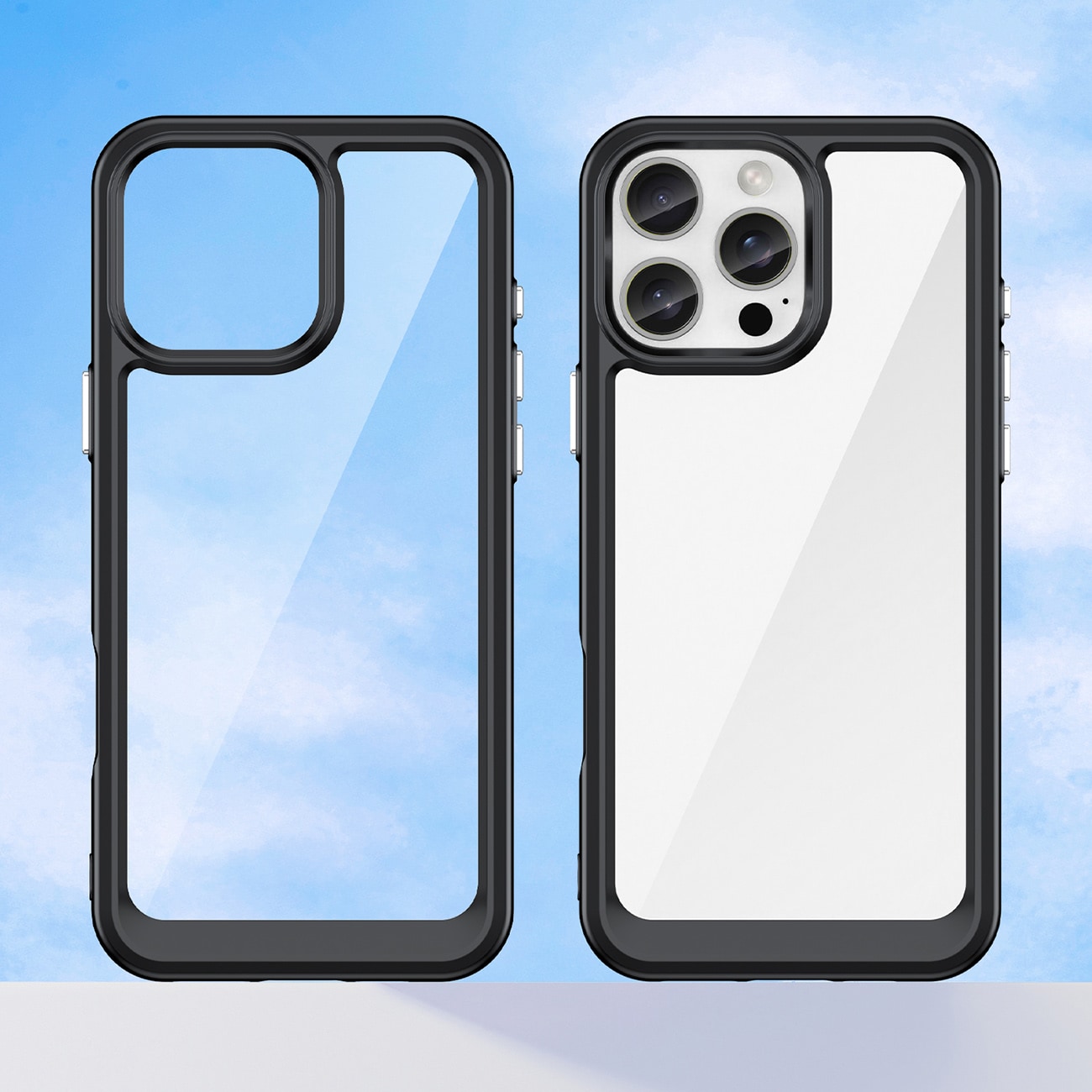 Outer Space-etui med gelramme for iPhone 16 Pro - svart