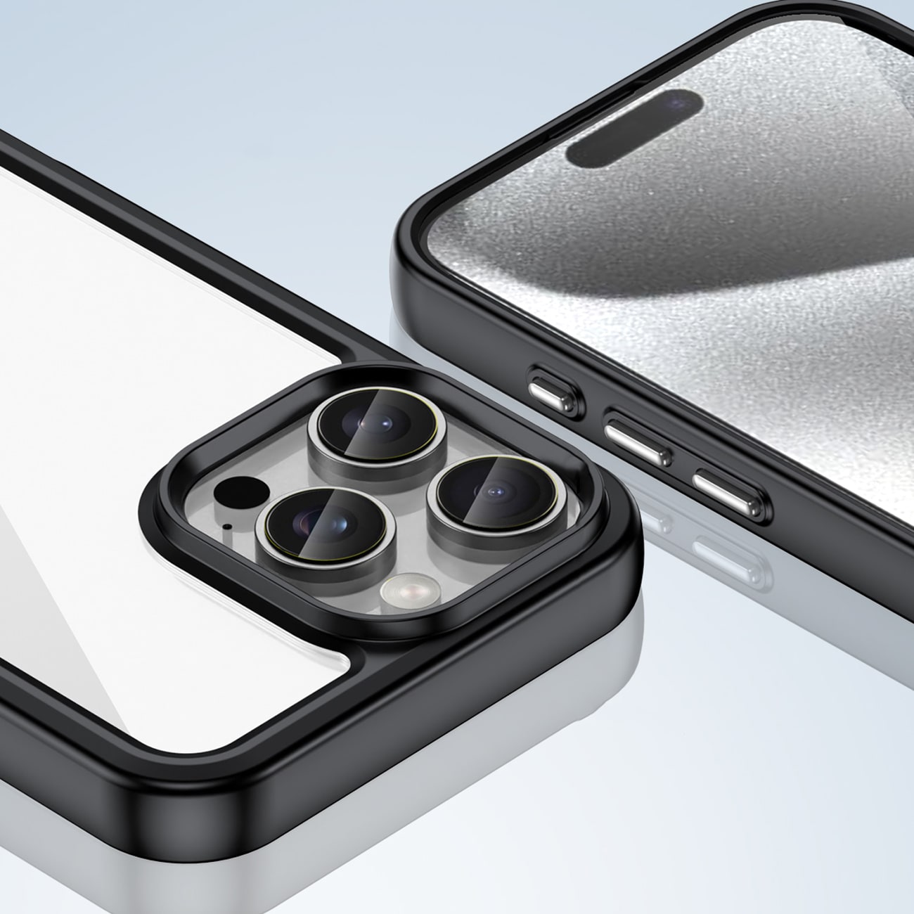 Outer Space-etui med gelramme for iPhone 16 Pro Max - svart