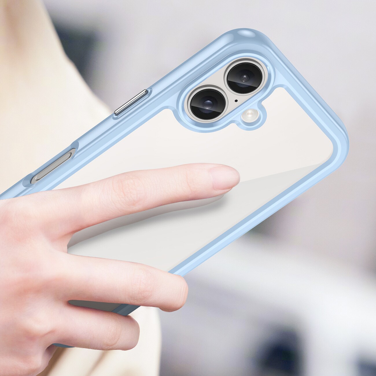 Outer Space-etui med gelramme for iPhone 16 - Blå