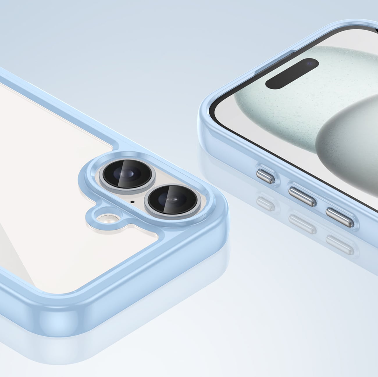 Outer Space-etui med gelramme for iPhone 16 Plus - Blå