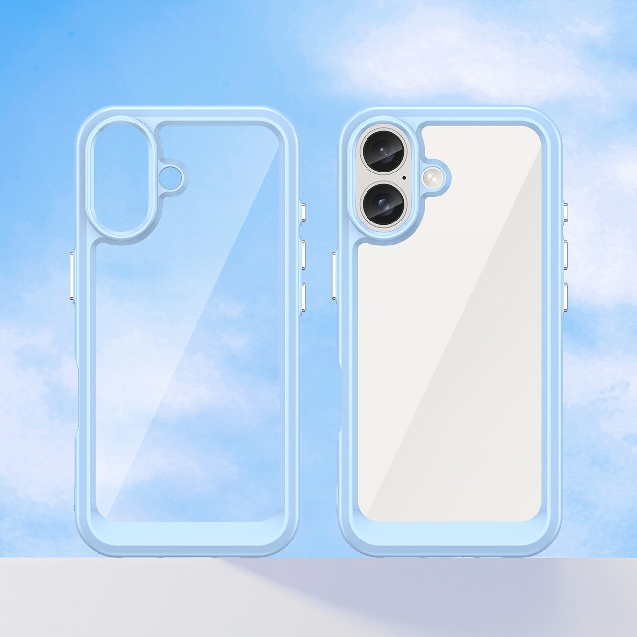 Outer Space-etui med gelramme for iPhone 16 Plus - Blå