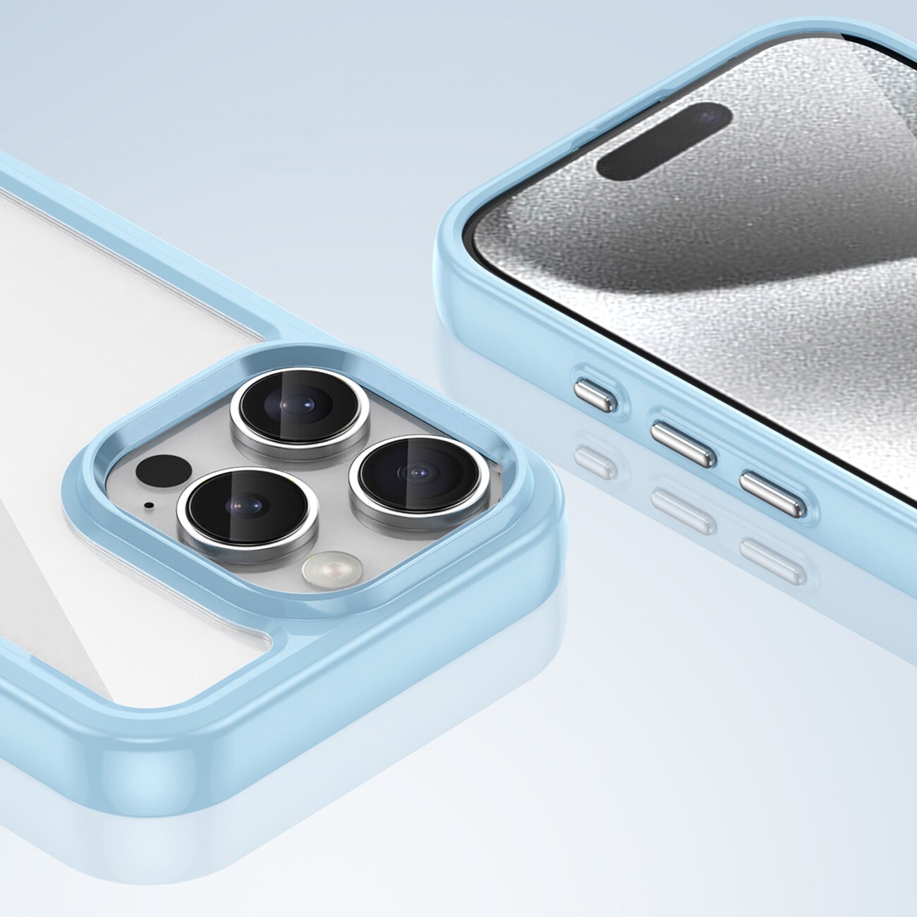 Outer Space-etui med gelramme for iPhone 16 Pro - blå