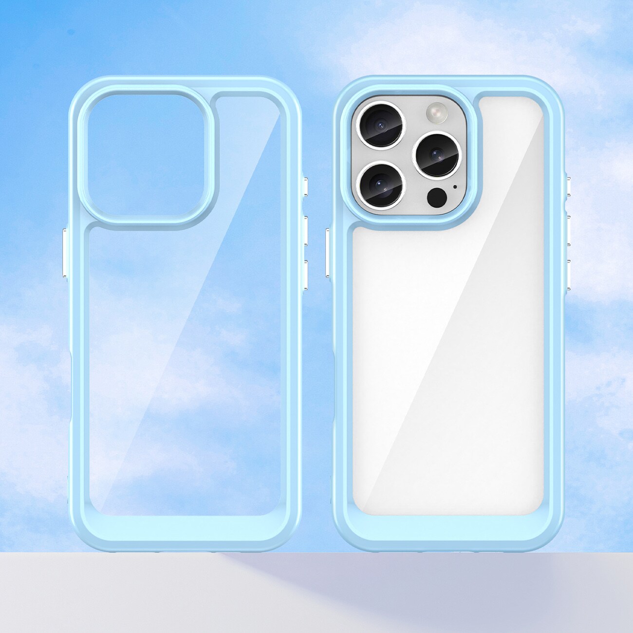 Outer Space-etui med gelramme for iPhone 16 Pro - blå
