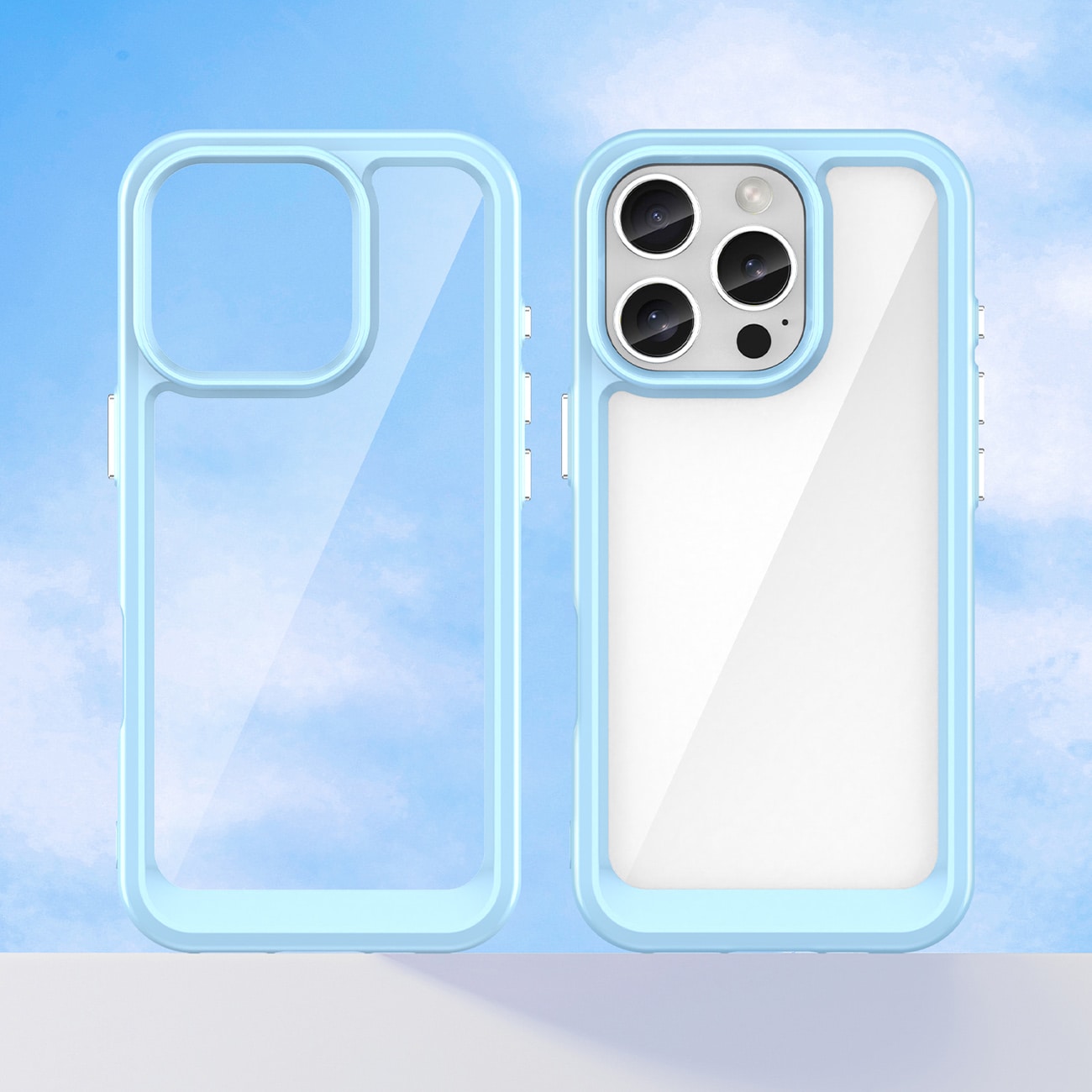 Outer Space-etui med gelramme for iPhone 16 Pro Max - Blå