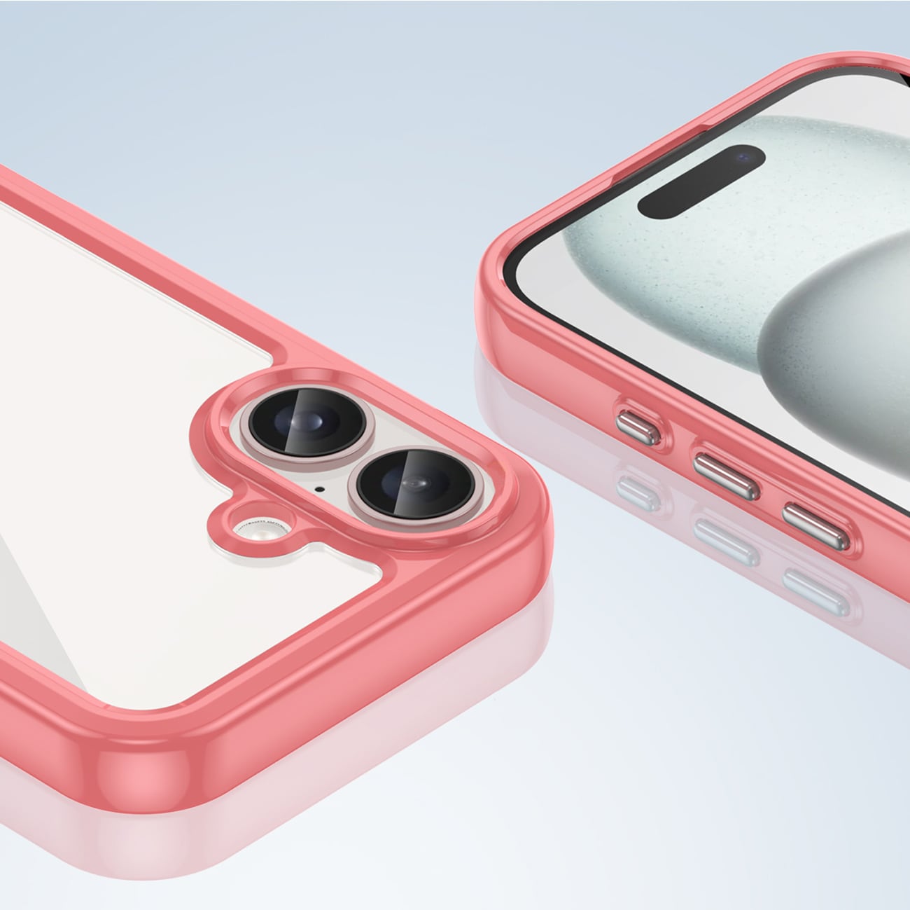 Outer Space-etui med gelramme for iPhone 16 - rød