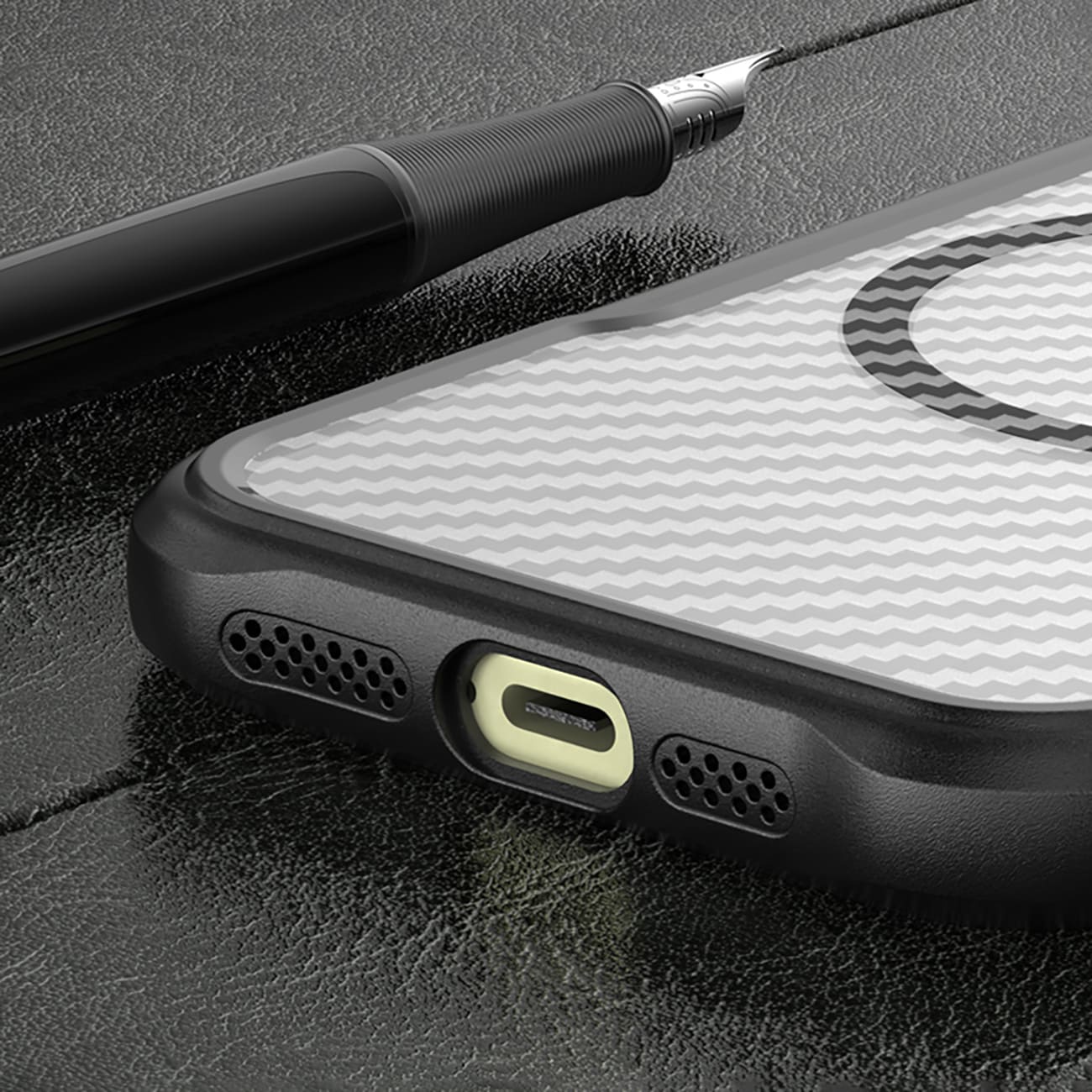 Leading Series MagSafe silikonetui for iPhone 16 Pro - svart