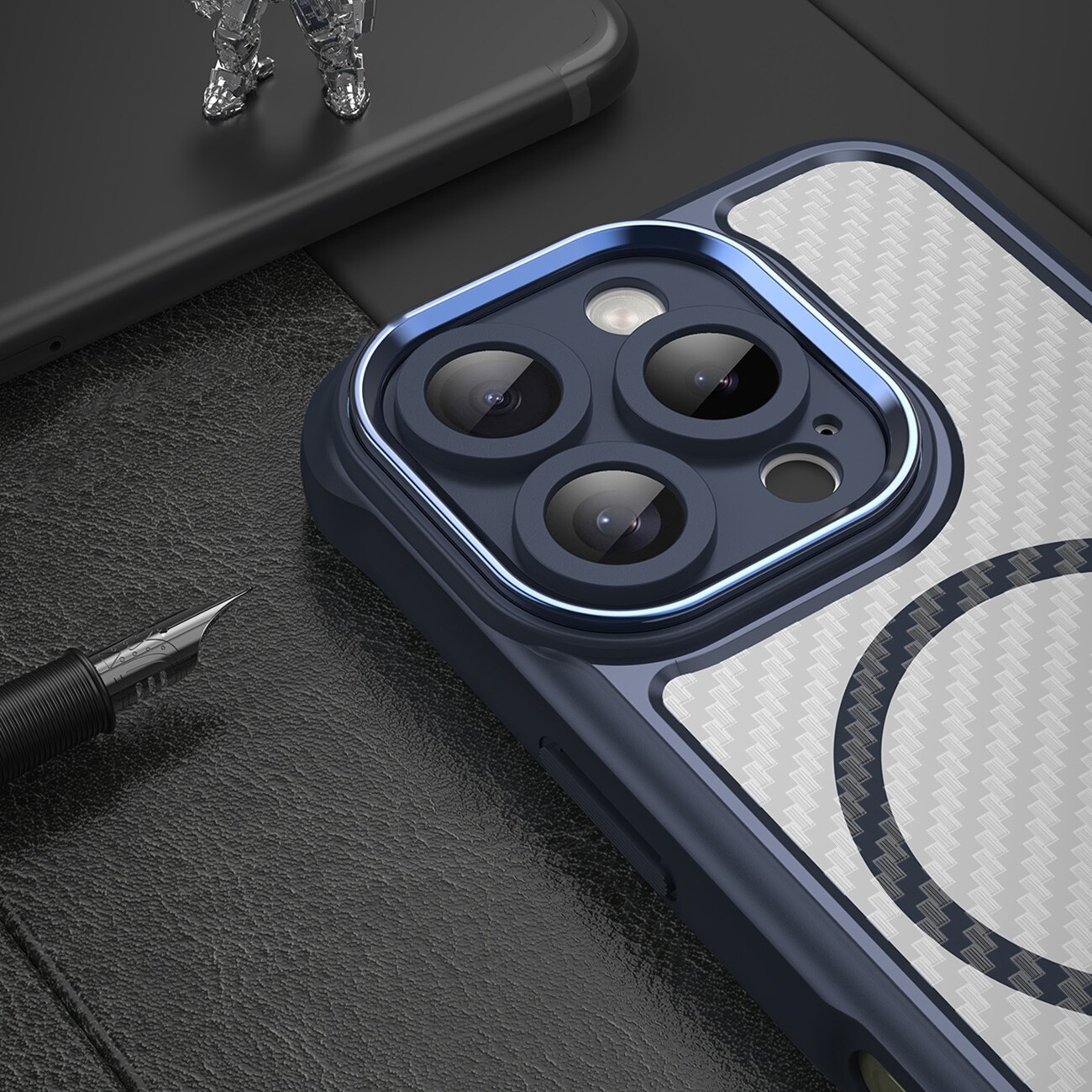 Leading Series MagSafe silikonetui for iPhone 16 Pro - blå