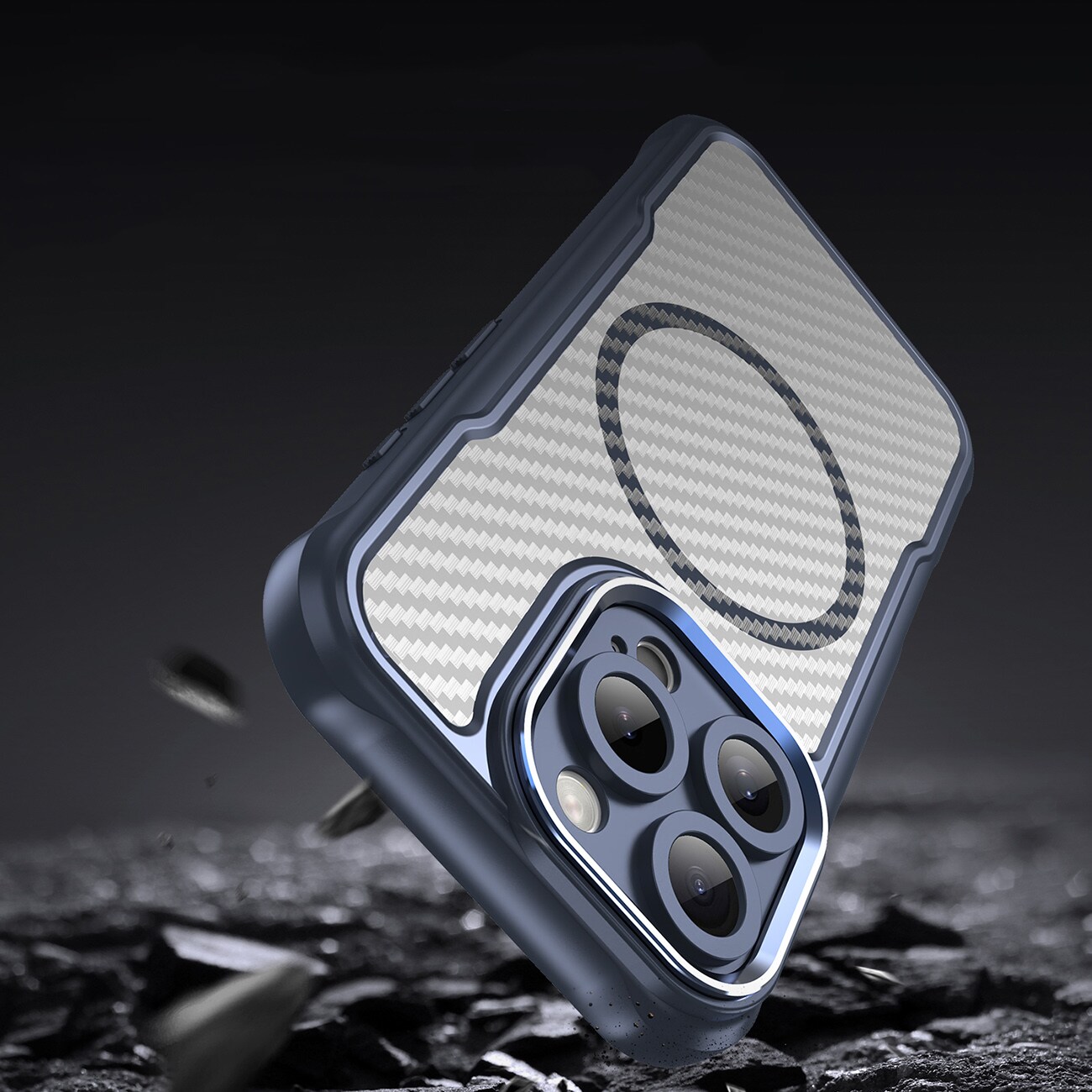 Leading Series MagSafe silikonetui for iPhone 16 Pro - blå