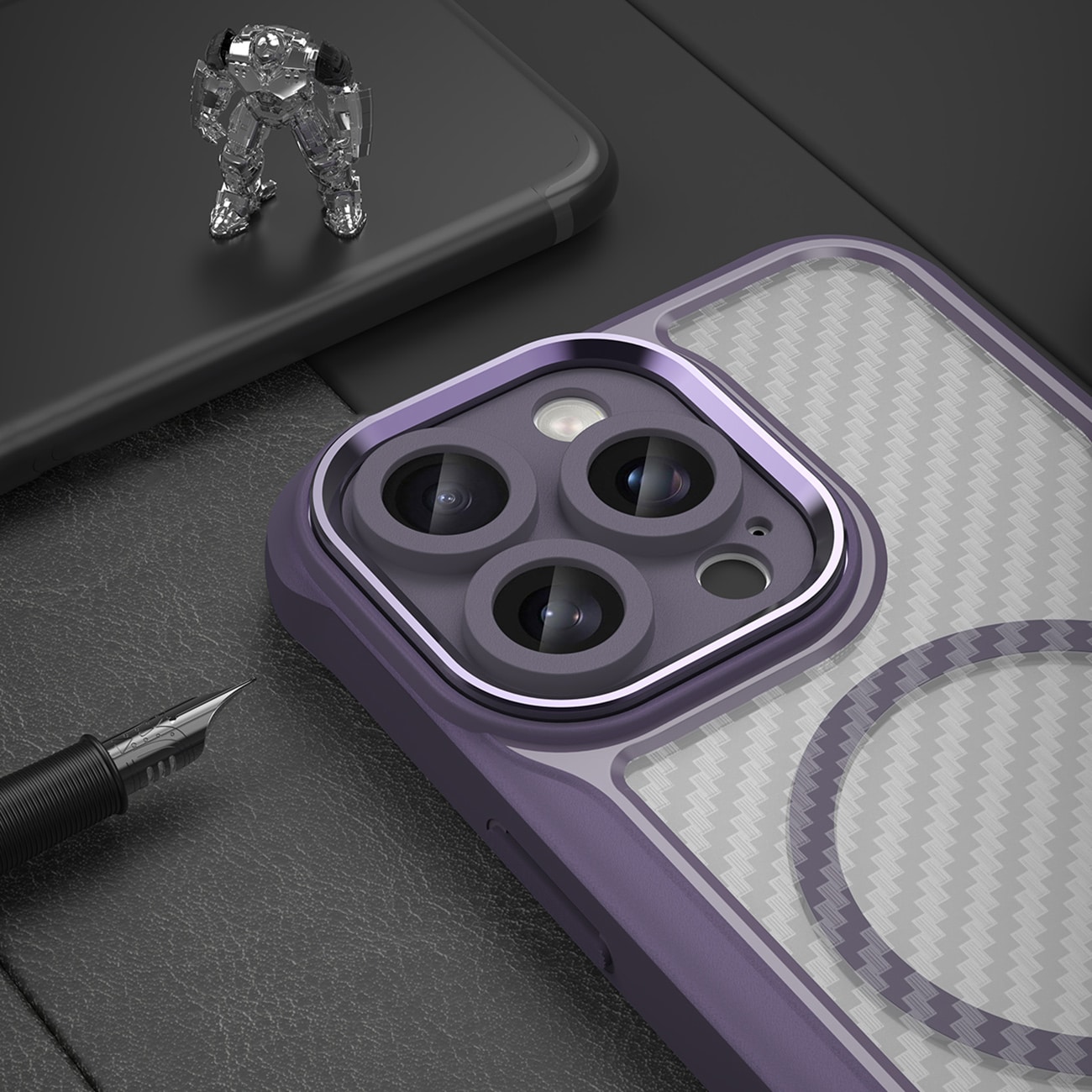 Leading Series MagSafe silikonetui for iPhone 16 Pro - Lilla