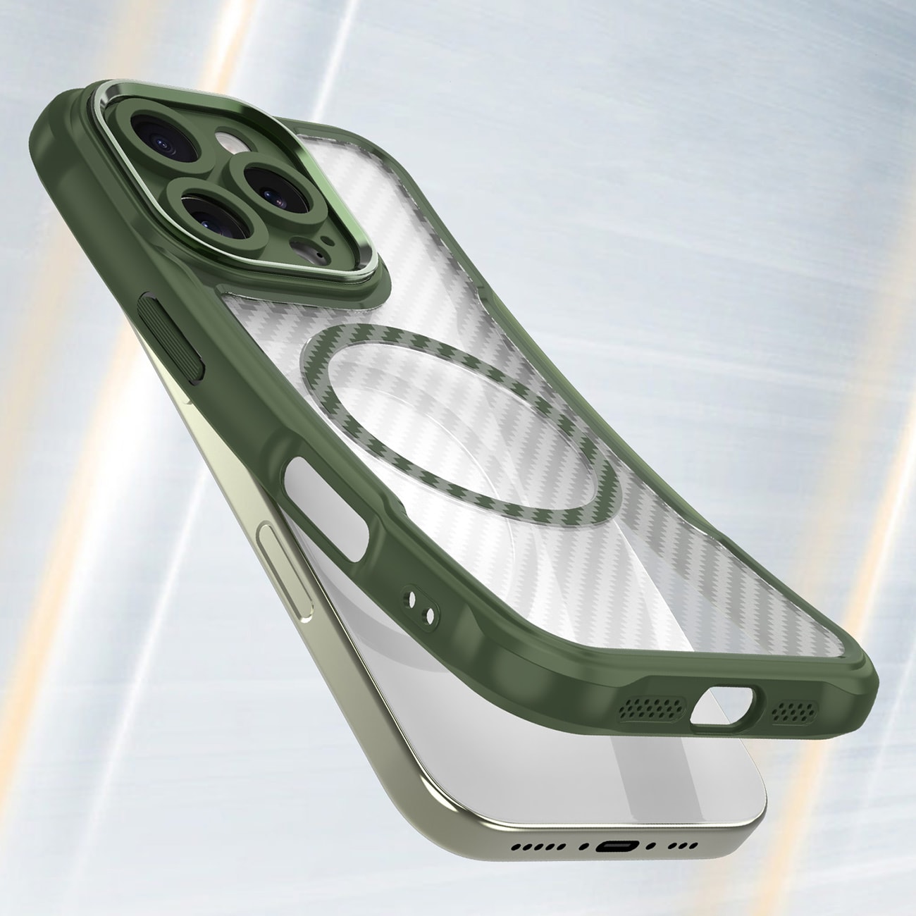 Leading Series MagSafe silikonetui for iPhone 16 Pro - grønn