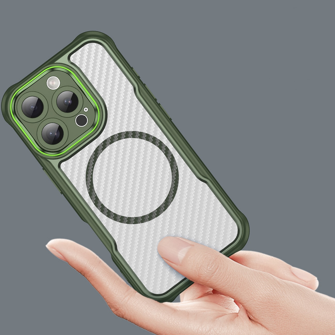 Leading Series MagSafe silikonetui for iPhone 16 Pro - grønn
