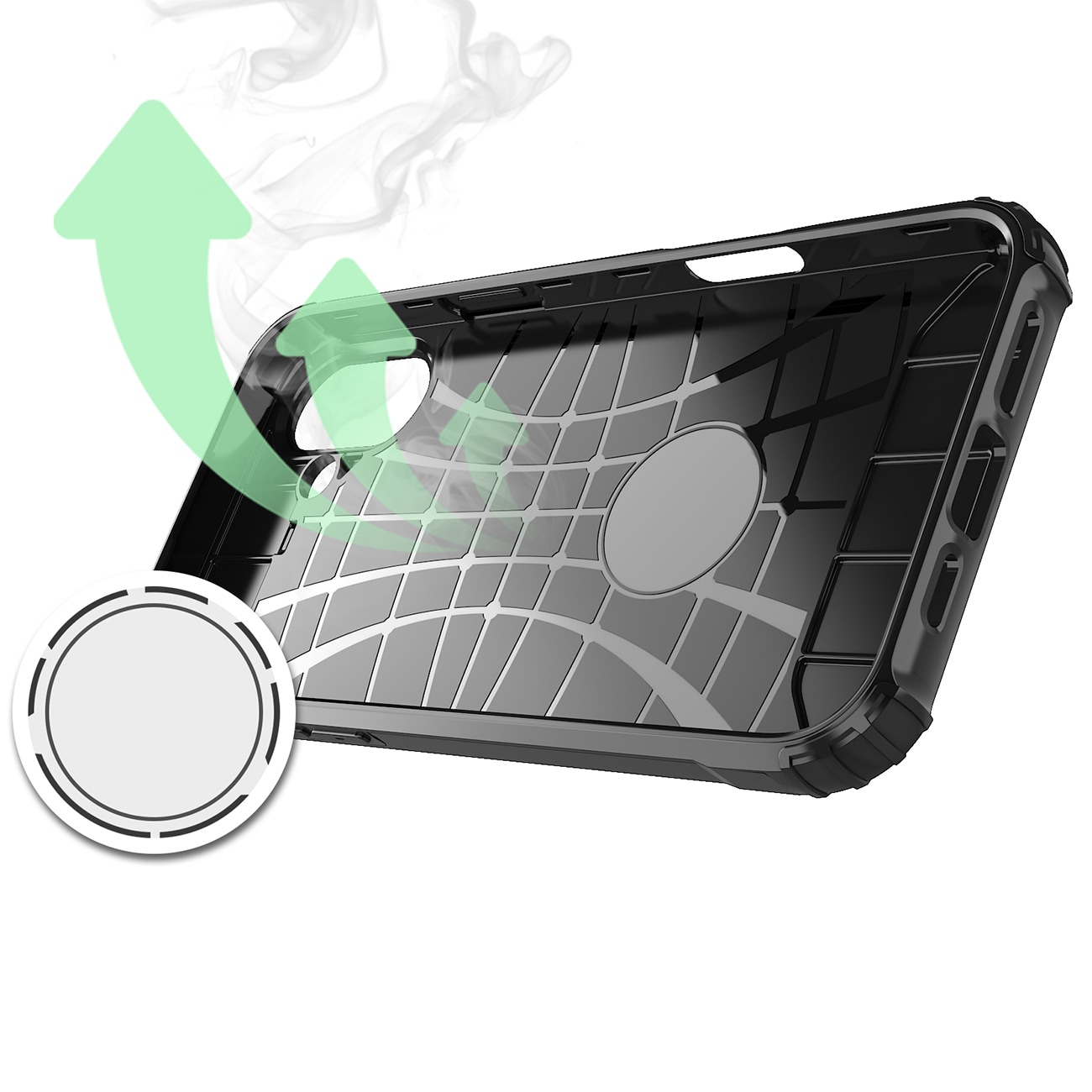 Hybrid Armor iPhone 16-etui - svart