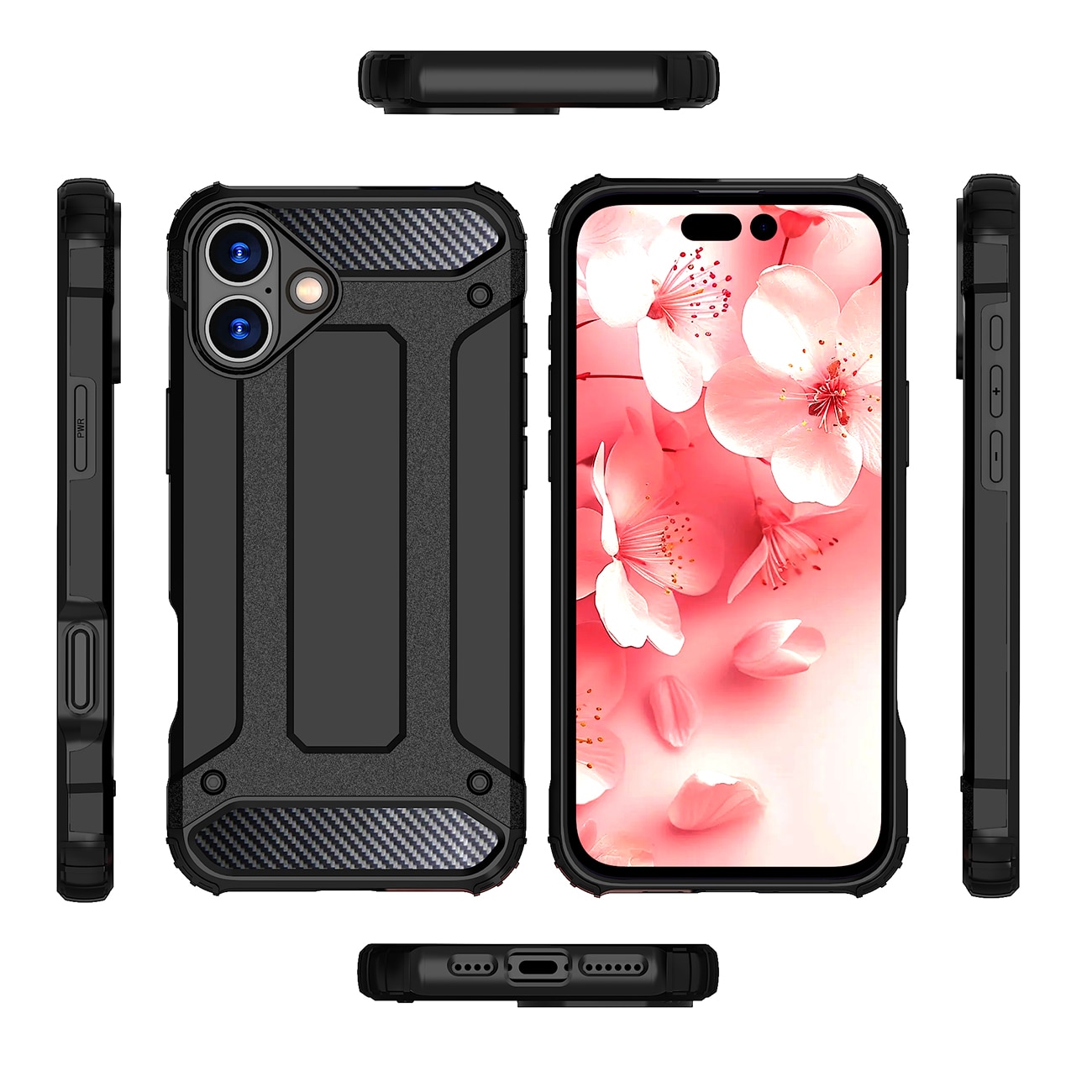 Hybrid Armor iPhone 16 Plus-etui - svart