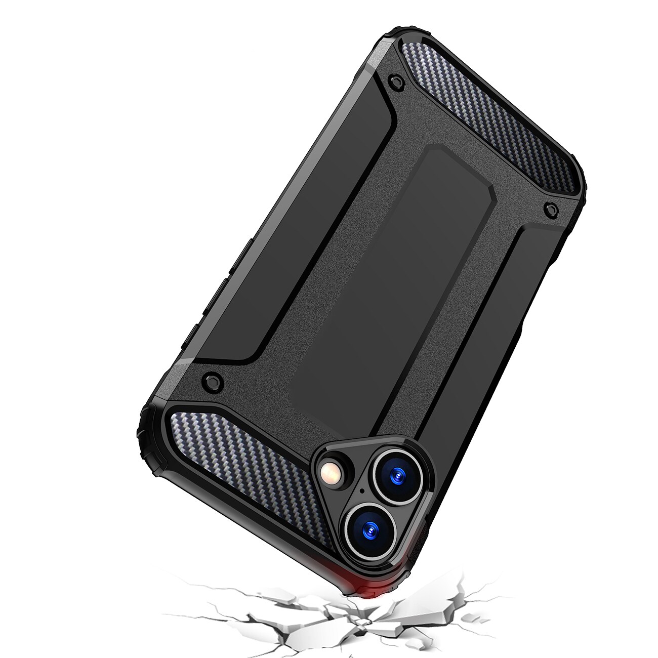 Hybrid Armor iPhone 16 Plus-etui - svart
