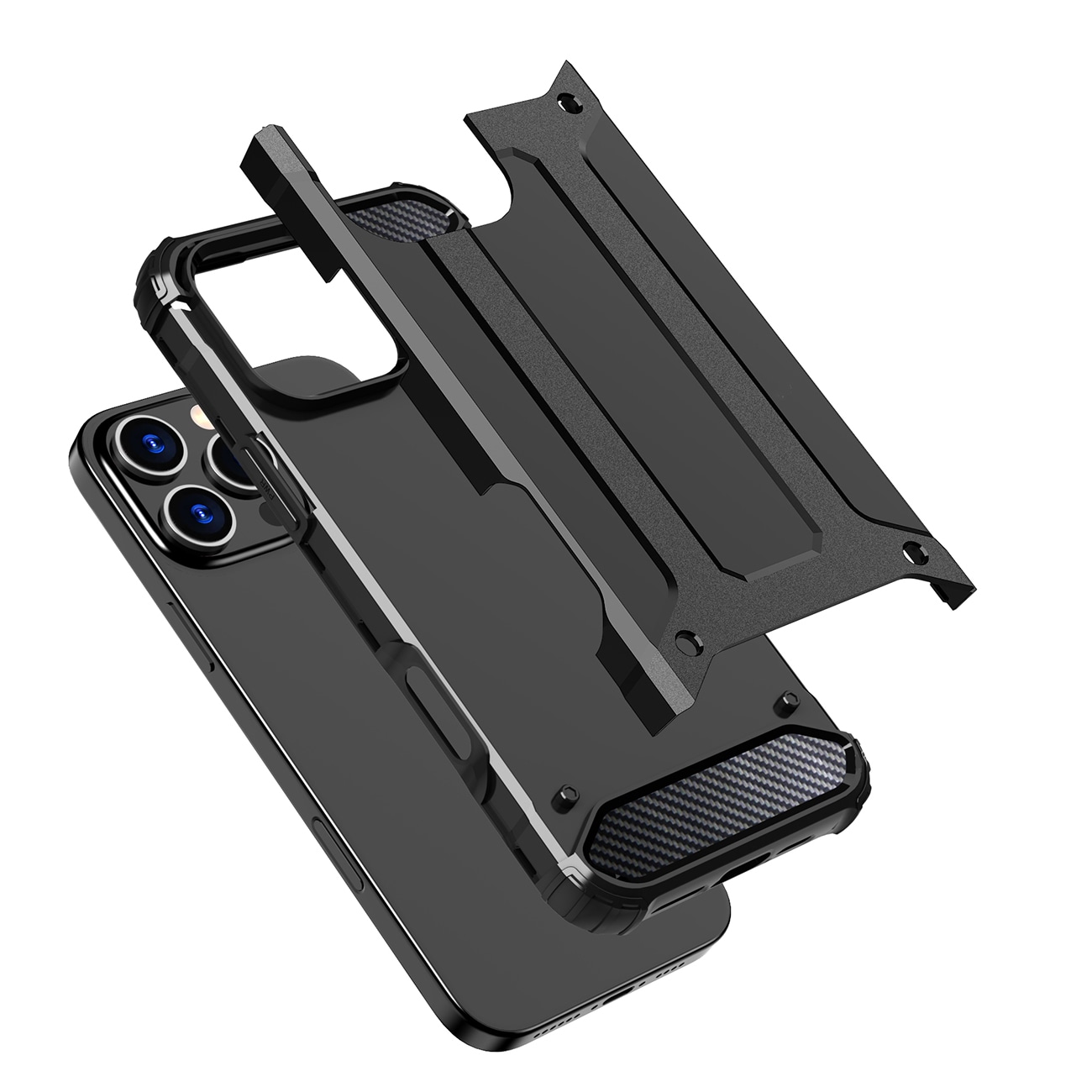 Hybrid Armor iPhone 16 Pro-etui - svart
