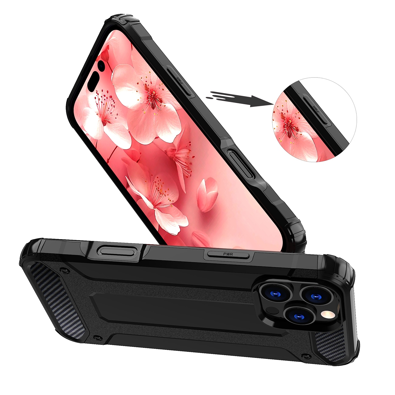 Hybrid Armor iPhone 16 Pro Max-etui - svart