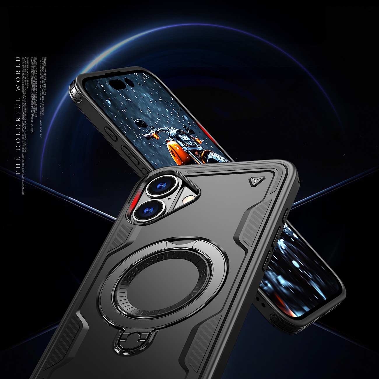 Hybrid Armor Trendy-etui med MagSafe for iPhone 16 - Svart