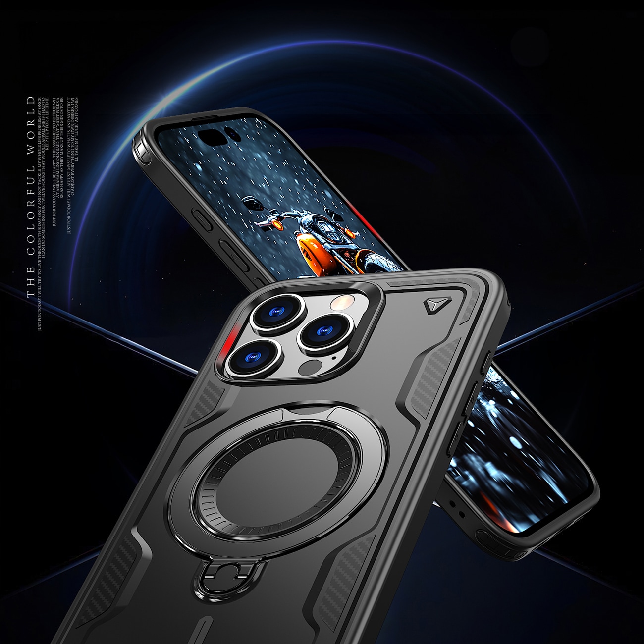 Hybrid Armor Trendy-etui med MagSafe for iPhone 16 Pro - Svart