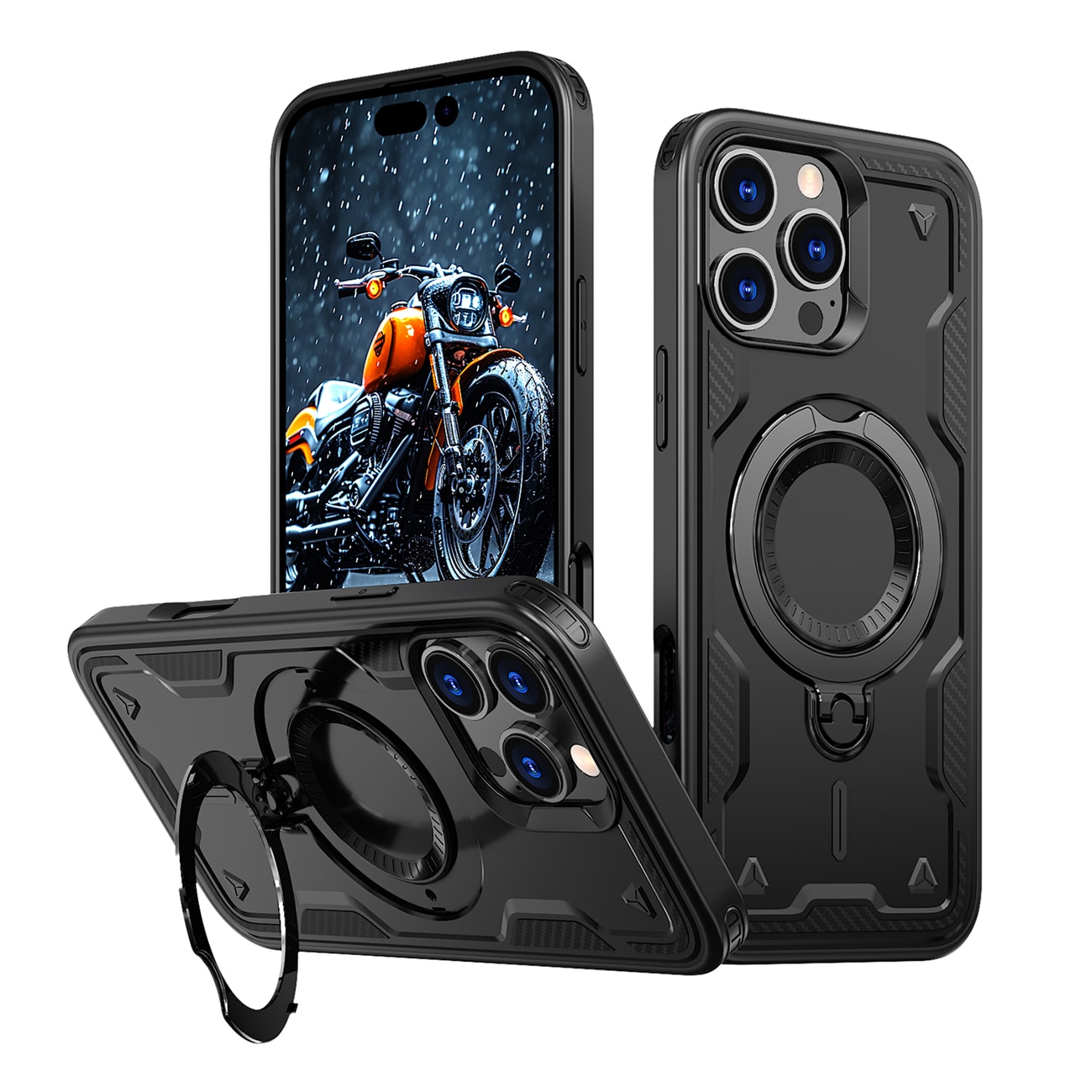 Hybrid Armor Trendy-etui med MagSafe for iPhone 16 Pro - Svart