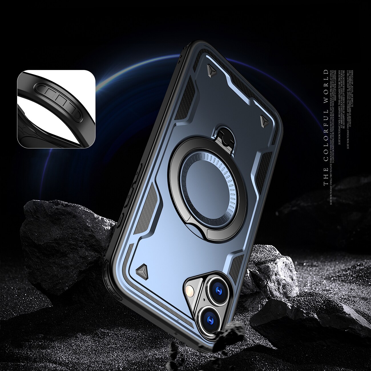Hybrid Armor Trendy-etui med MagSafe for iPhone 16 - Blå